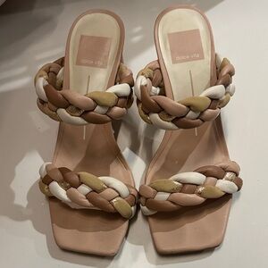 Dolce Vita Women's Braided Mules - Tan, Cream, Gold